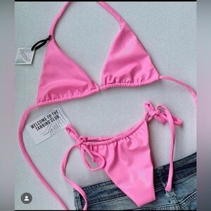 Pink bikini coconut swimwear